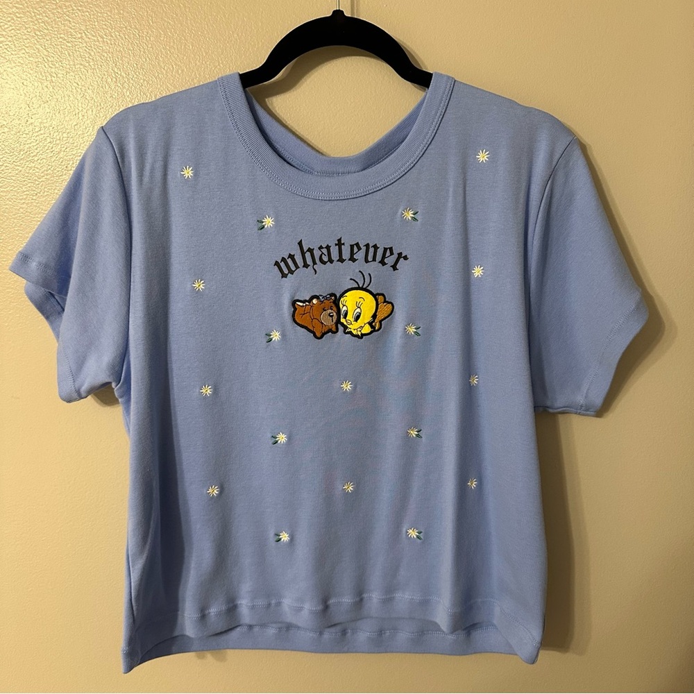 NWT 3XL Looney Tunes X Teddy Fresh Light Blue Tweety & Friend 'Whatever' Tee